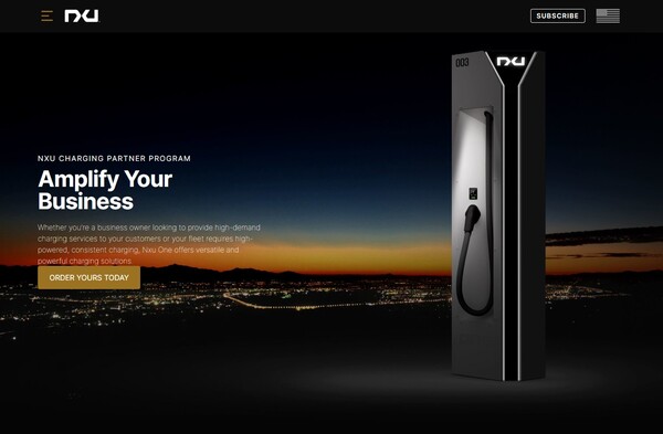  미국의 에너지 기업 Nxu의 홈페이지.