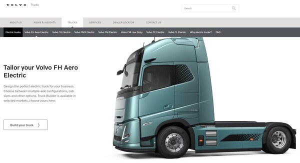  볼보의 전기 트럭 이미지./홈페이지.