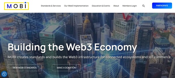  배터리 여권 도입을 위해 배터리 여권 표준을 개발 중인 NGO MOBI의 홈페이지.