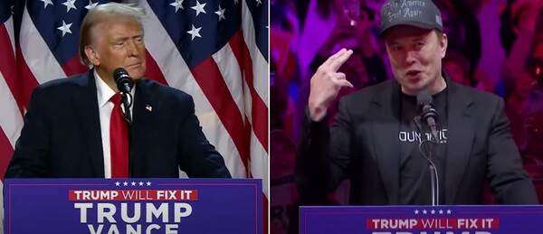 도널드 트럼프 미국 대통령 당선인(왼쪽)과 일론 머스크 테슬라 CEO(오른쪽)/임팩트온