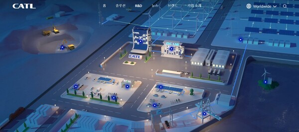  CATL의 홈페이지.