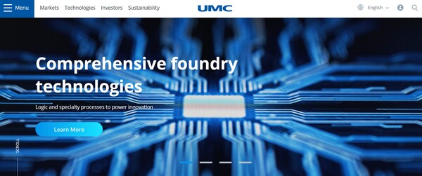  세계적인 파운드리 생산업체인 대만의 UMC의 홈페이지.