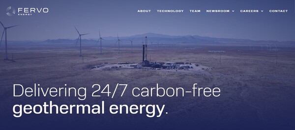  미국의 지열 발전 기업 퍼보 에너지의 홈페이지.