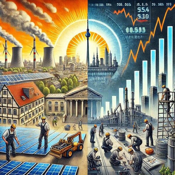 독일 태양광 산업이 과잉 공급과 소비자 수요 감소로 인해 파산과 대규모 해고라는 심각한 도전에 직면했다고  2일(현지시각) FT가 전했다./챗gpt 이미지 생성