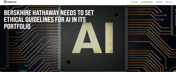 행동주의 투자 그룹인 튤린셰어가 버크셔 해서웨이 관련 기업에 AI 감독 위원회 설립을 추구하는 주주 결의안을 제출했다./ 튤립셰어