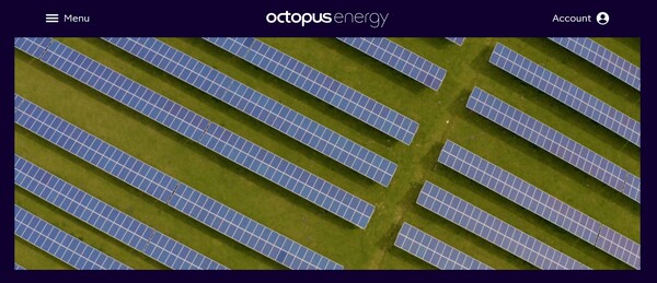  옥토퍼스 에너지의 홈페이지.