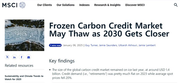  MSCI의 보고서가 실린 웹페이지.