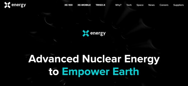  소형모듈형원전(SMR) 기술을 개발하는 엑스 에너지의 홈페이지.