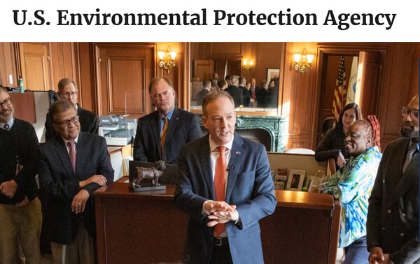  신임 EPA국장 리 젠딜(Lee Zeldin)과 직원들 사진./EPA 홈페이지.