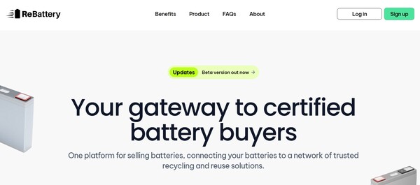 리배터리의 홈페이지. 기업인이라면 누구나 무료로 가입이 가능하다.