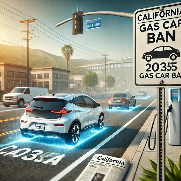 캘리포니아는 2035년부터 전기차 판매만 혀용 계획 / chatgpt 생성 이미지