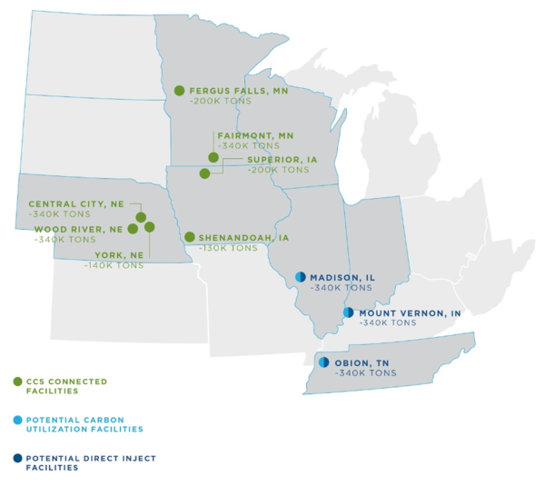 그린 플레인스 CCS 관련 시설 분포 현황 / 그린 플레인스