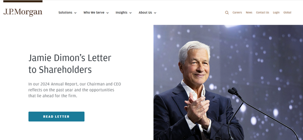  JP모건의 홈페이지.