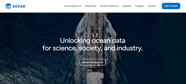  선박에게 해양 정보를 제공해서 최적의 항해를 도움으로써 탄소 배출도 줄이는 스타트업, 소파오션의 홈페이지.
