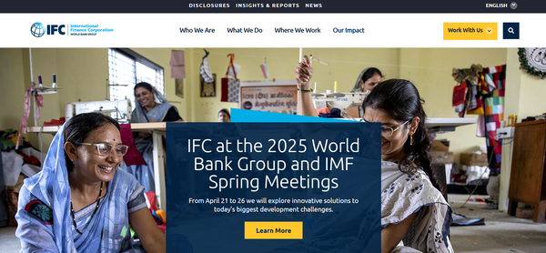  IFC의 홈페이지.