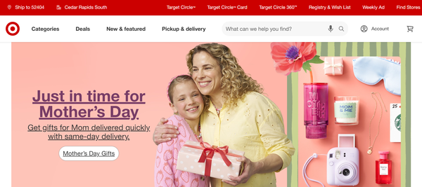  120년이 넘는 역사를 자랑하는 미국의 유통 대기업 타겟의 홈페이지.