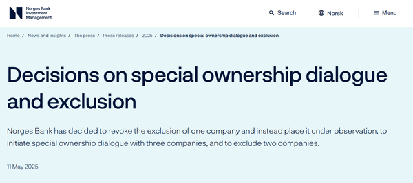  노르웨이 국부펀드가 운용사인 노르웨이은행투자운용(NBIM)의 홈페이지.