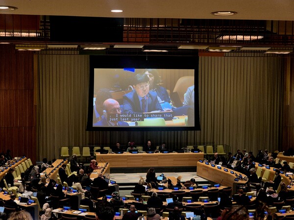  유엔산림포럼에서 발언하는 한국 대표의 모습./산림청.