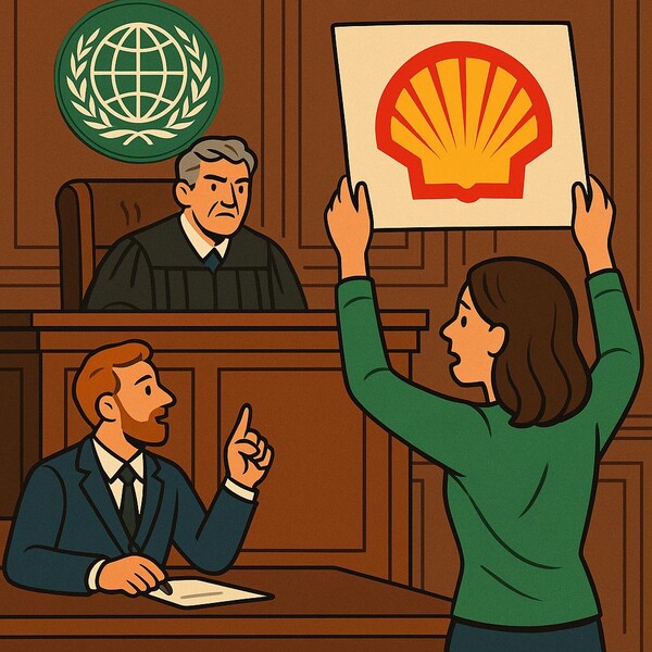 네덜란드 환경단체 '지구의 벗' 네덜란드 지부가 셸을 대상으로 소송을 걸 예정이라고 밝혔다. / ChatGPT 이미지 생성