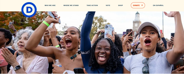  미국 민주당의 홈페이지.