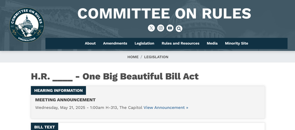  미국 하원의 의사규칙위원회(Rules Committee)의 홈페이지. 이번에 논란이 된 법안의 정보가 있다.