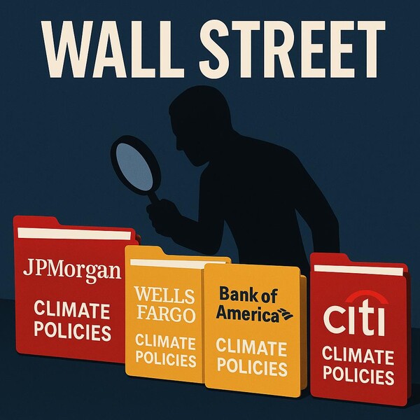 월가의 은행들이 NZBA 탈퇴 및 기후 관련 공약 후퇴와 관련하여 조사를 받게 됐다. / ChatGPT 이미지 생성