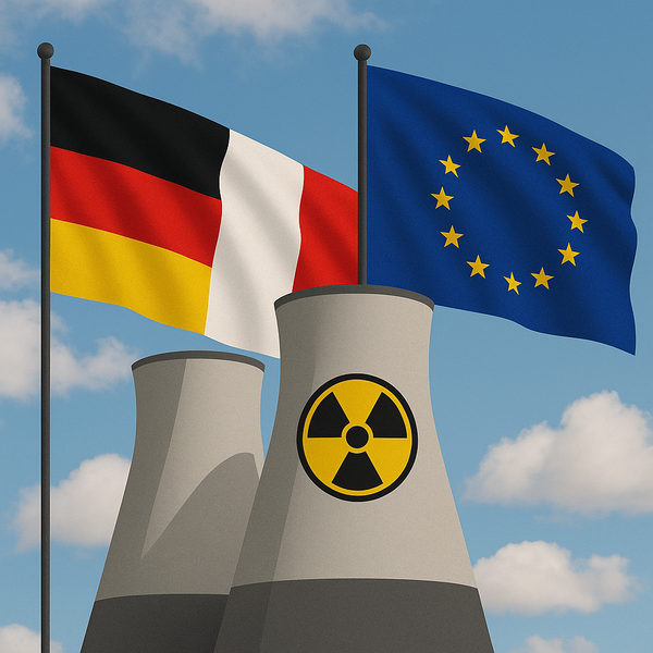 EU, 독일, 프랑스, 원전을 주제로 만든 이미지./챗GPT.