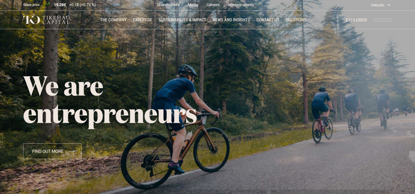  프랑스의 티케호 캐피털의 홈페이지.