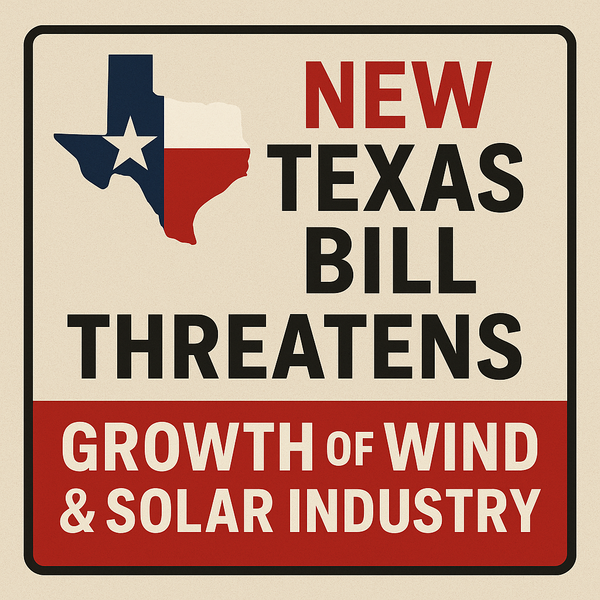 텍사스 상원에서 통과한 법안이 태양광과 풍력 에너지산업의 성장을 저해할 수 있다는 우려를 낳고 있다. / ChatGPT 이미지 생성