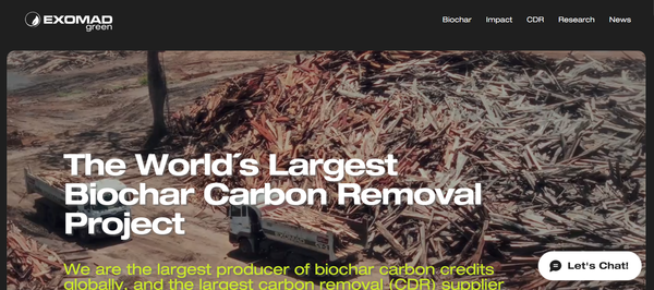  볼리비아 기업, 엑소마드의 자회사인 엑소마드 그린의 홈페이지.