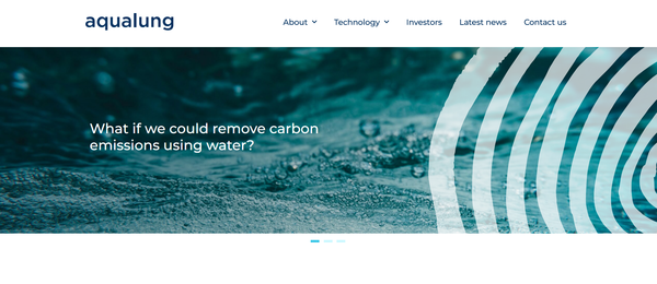  아쿠아렁 카본 캡처의 홈페이지.