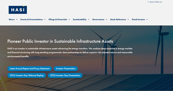  HASI의 홈페이지.