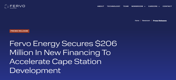  미국의 지열에너지 개발업체 퍼보 에너지의 홈페이지.