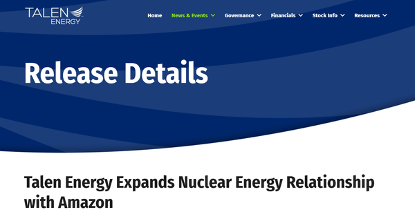  아마존과 PPA 계약을 맺은 테일런 에너지의 홈페이지. 