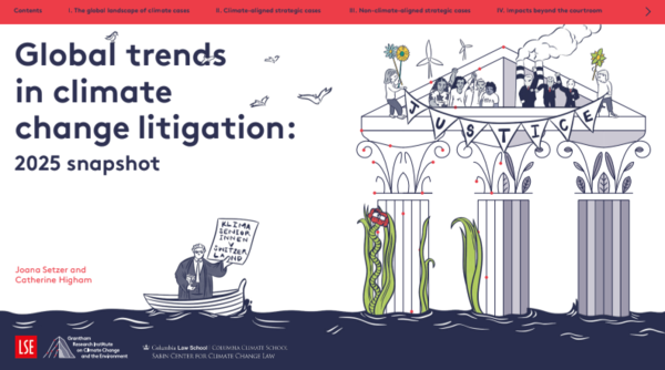 그랜덤 기후변화 및 환경연구소가 공개한 ‘기후변화 소송의 글로벌 동향: 2025 스냅샷’의 보고서 표지