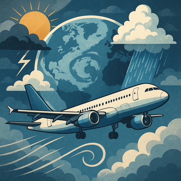  항공업계와 기후변화를 주제로 챗GPT가 생성한 이미지.