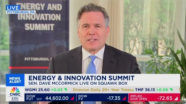 제1회 펜실베이니아 에너지 및 혁신 정상회의에서 맥코믹 상원의원은 트럼프 대통령과 함께 AI, 에너지 분야에 700억달러 투자 계획을 발표할 예정이다. / 맥코믹 상원의원 X