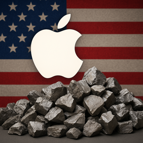  챗GPT가 애플과 미국산 희토류를 주제로 만든 이미지.