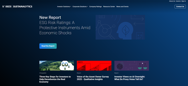  모닝스타 서스테이너널리스틱스의 홈페이지.