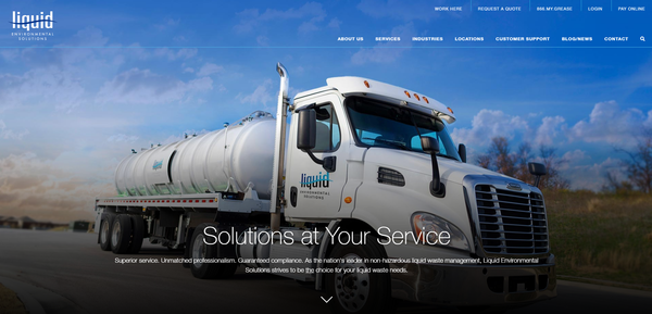  골드만 삭스가 인수하는 리퀴드 인바이러멘털 솔루션스의 홈페이지.