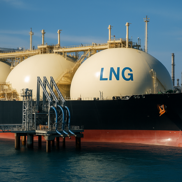 산업항만의 LNG 운반선을 연상시키는 이미지 / ChatGPT 이미지 생성