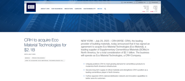  CRH의 홈페이지.