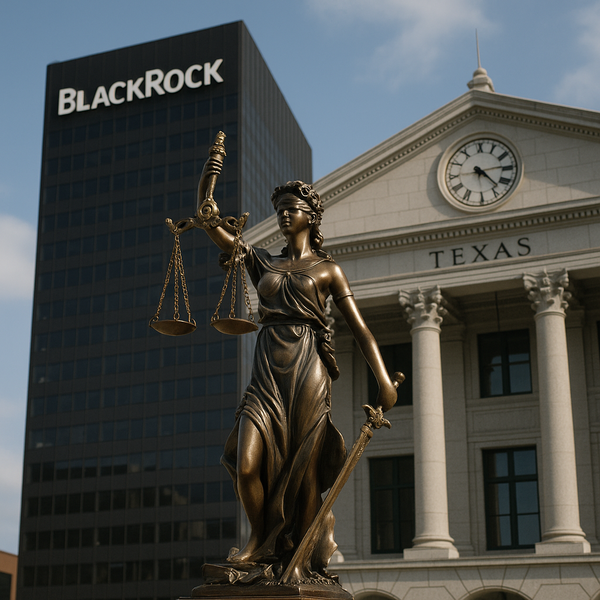  챗GPT가 블랙록과 텍사스 주 법원을 주제로 만든 이미지.