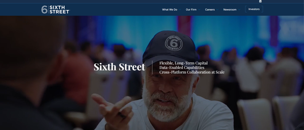  미국 투자회사 식스스 스트리트의 홈페이지.