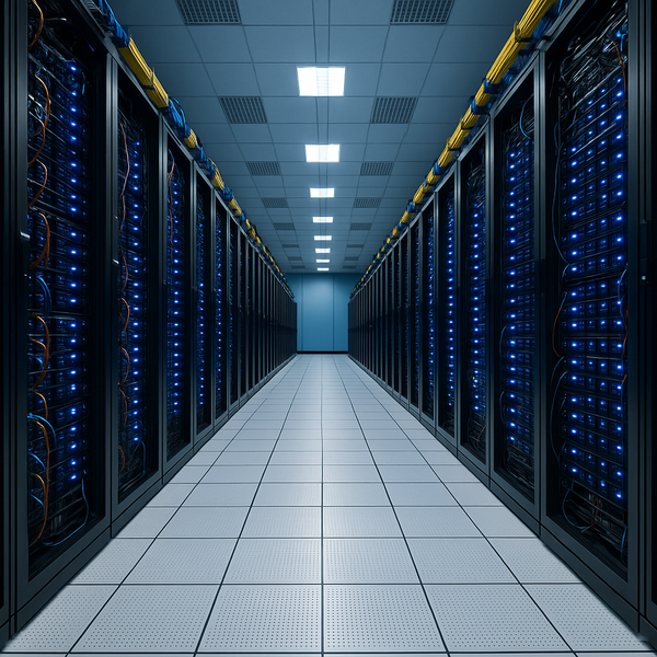 일반적인 데이터센터 내부 모습에 대한 이해를 돕기 위한 이미지 / ChatGPT 이미지 생성