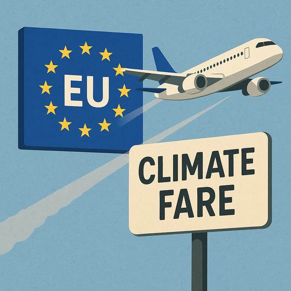  유럽연합, 여객기, 기후요금을 주제로 챗GPT가 만든 이미지.