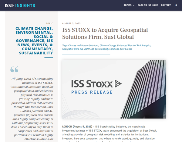  ISS 스톡스의 홈페이지.