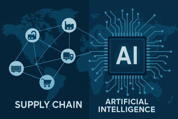  챗GPT가 인공지능과 기업의 공급망을 주제로 만든 이미지.