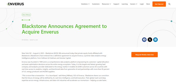  엔버러스의 홈페이지.