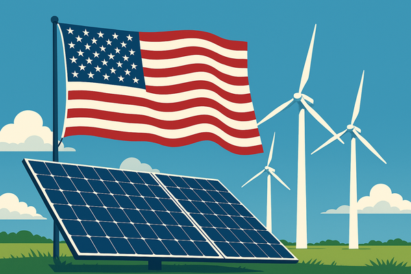  미국, 태양광, 풍력을 주제로 챗GPT가 만든 이미지.